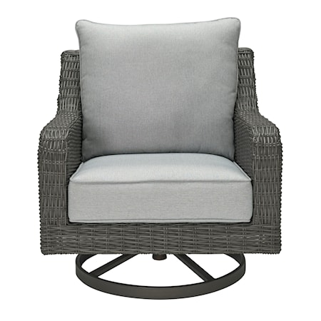 Outdoor Swivel Lounge Chair with Cushion