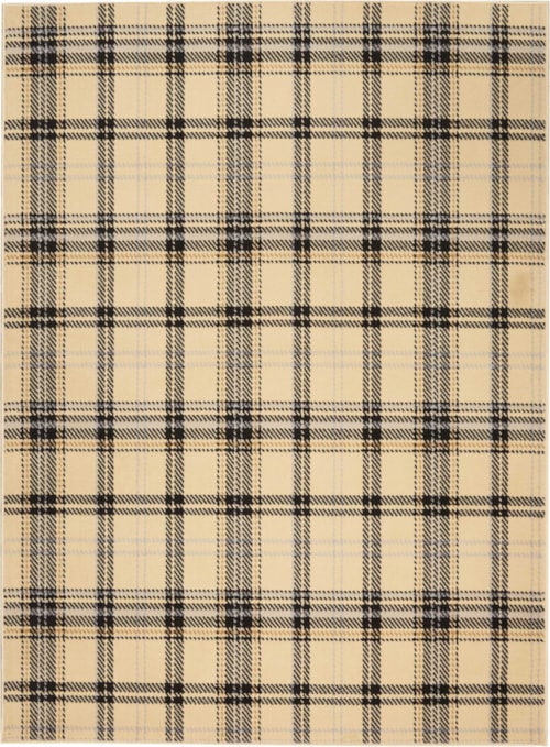 7'10" x 9'10" Cream/Black Rectangle Rug