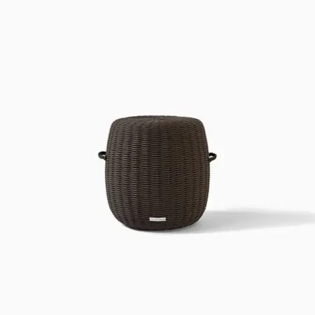20" Round Woven Pouf Stool