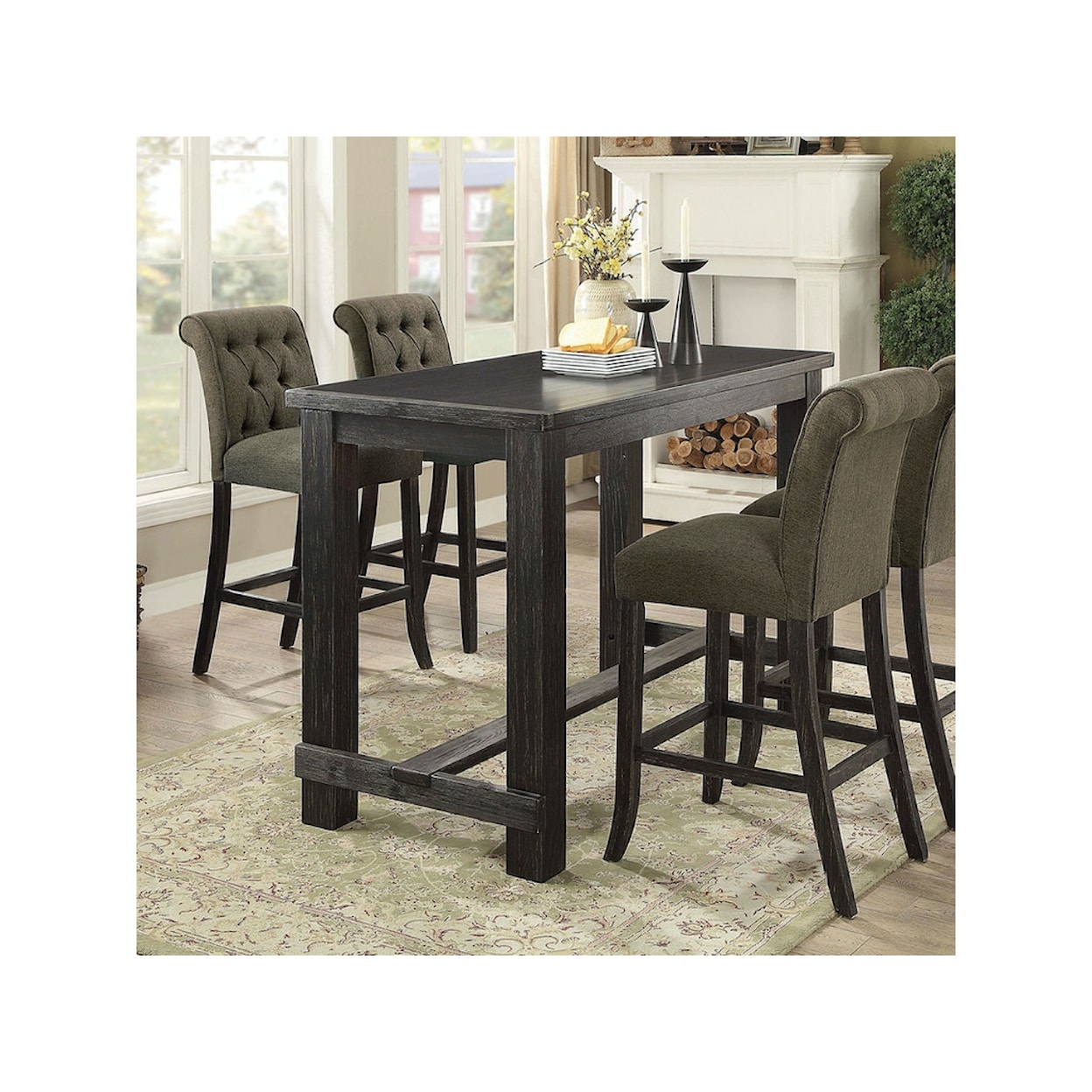 Furniture of America Sania III 5-Piece Bar Table and Chair Set