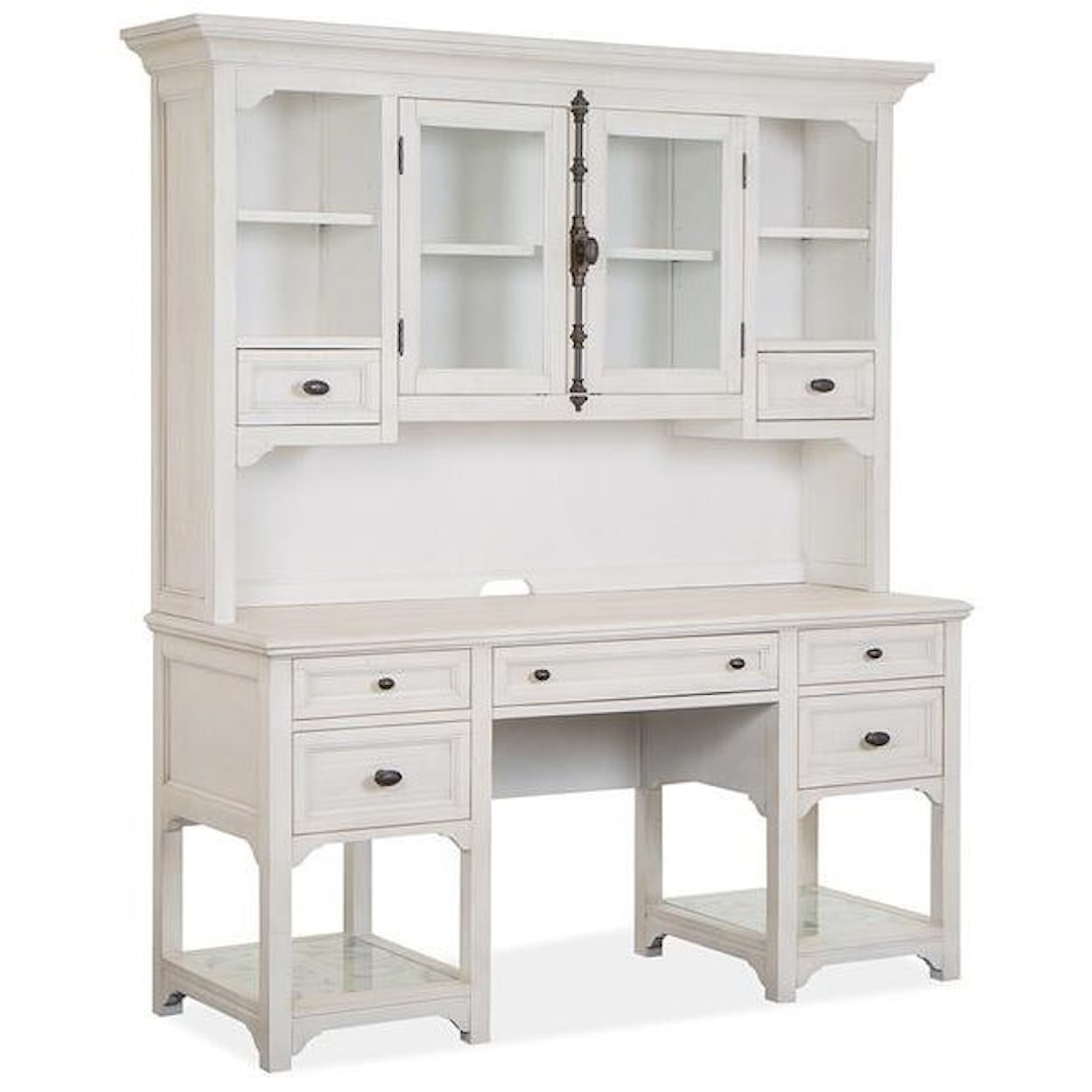 Magnussen Home Bronwyn Home Office Desk and Hutch