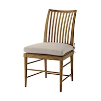 Transitional Side Chair with Slatted Back