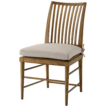 Transitional Side Chair with Slatted Back