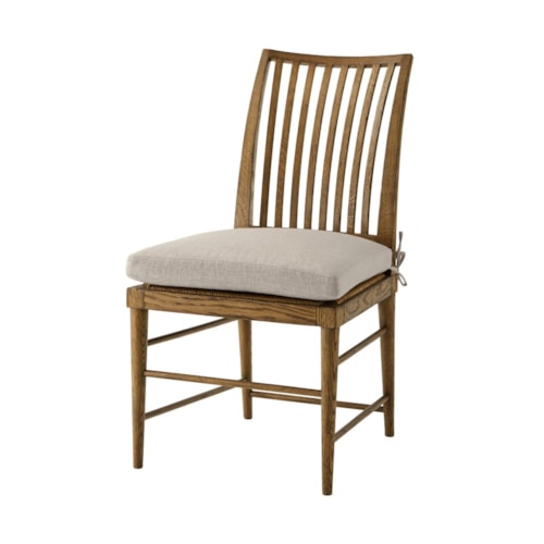 Transitional Side Chair with Slatted Back