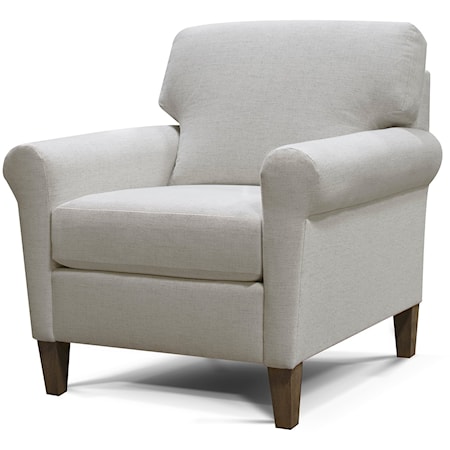 Transitional Accent Chair  with Rolled Arms