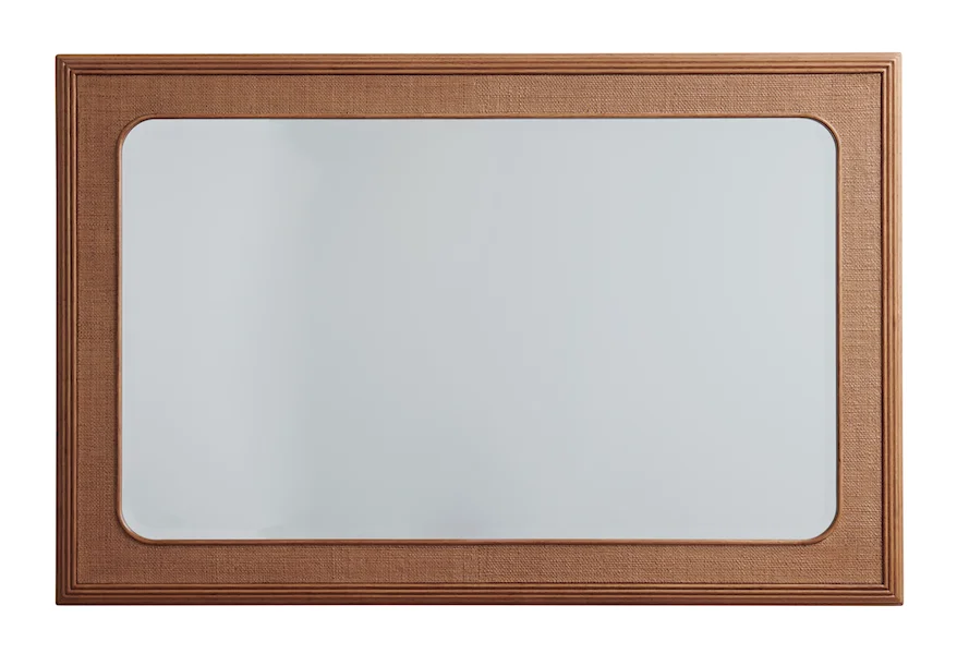 Palm Desert Wood Framed Raffia Mirror by Tommy Bahama Home at Baer's Furniture