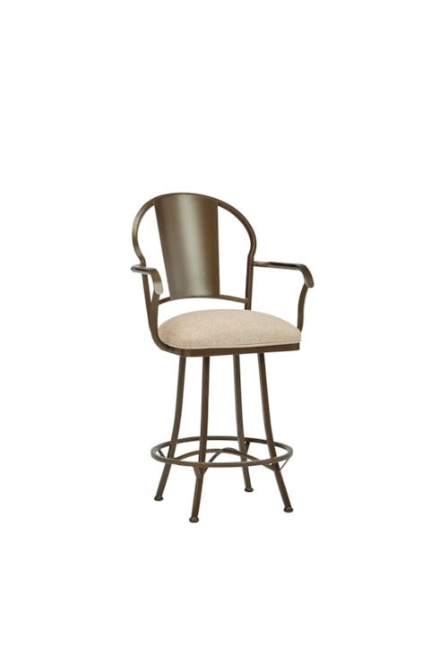 Cleveland Flat Swivel With Back & Arms Barstool With Welt