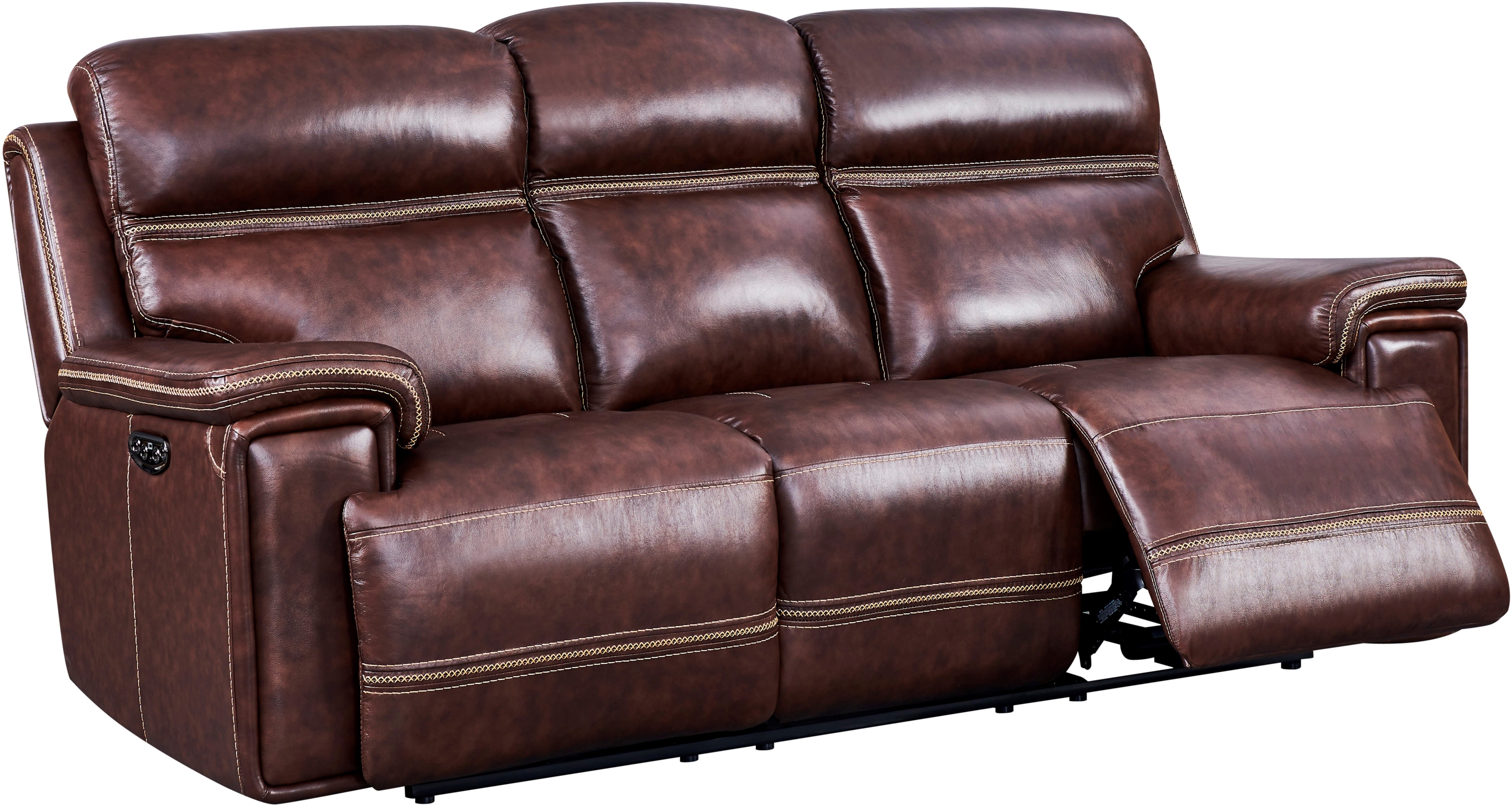 Power Reclining Leather Sofa