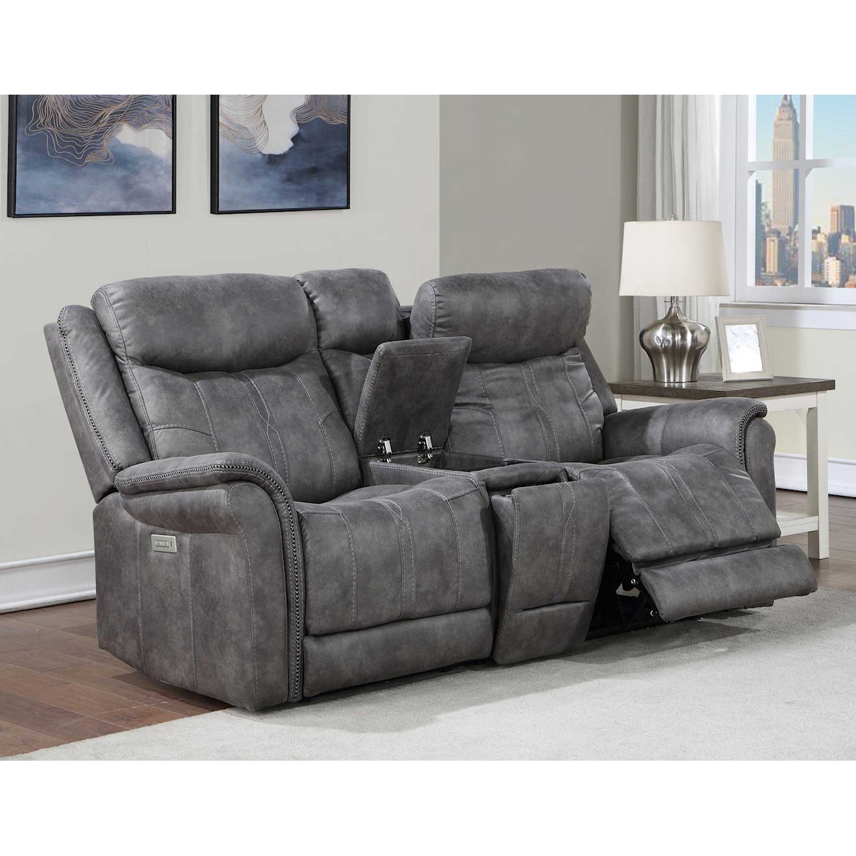 Steve Silver Morrison Power Reclining Console Loveseat