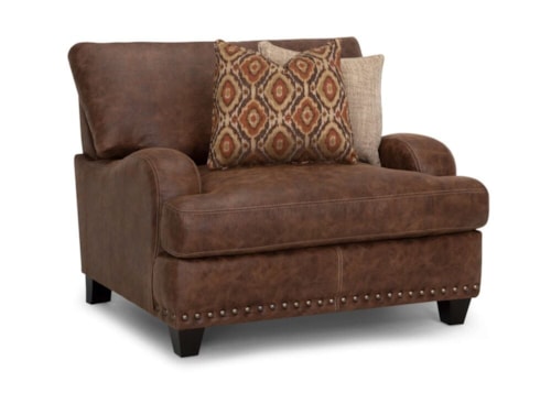 Traditional Chair & a Half with Nail-Head Trim