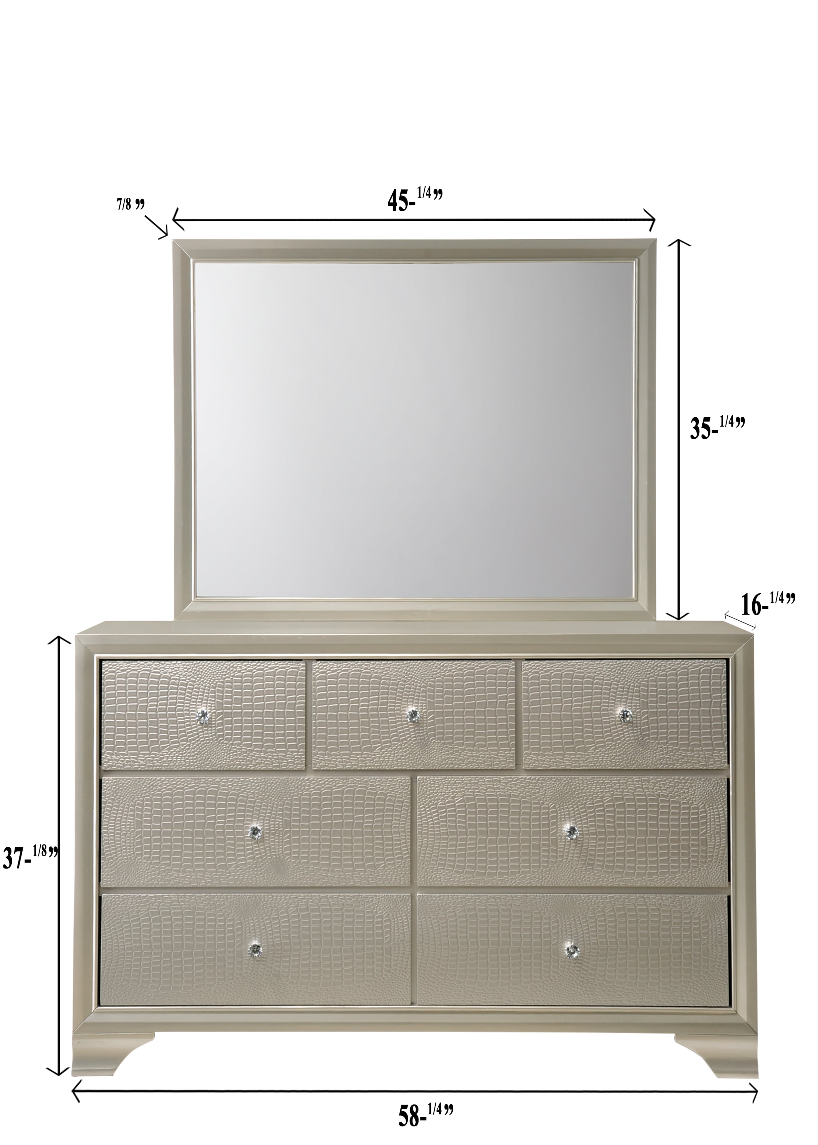 Crown Mark Lyssa Dresser and Mirror Set