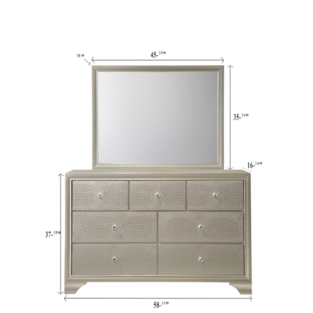 Dresser and Mirror Set