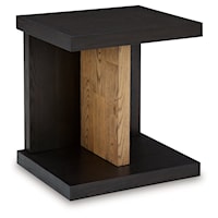Contemporary Chairside End Table with Outlet and USB Charging