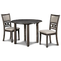 Contemporary 3-Piece Table and Chair Set with Drop Leaves