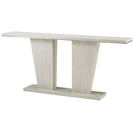 Pine Double Pedestal Console Table