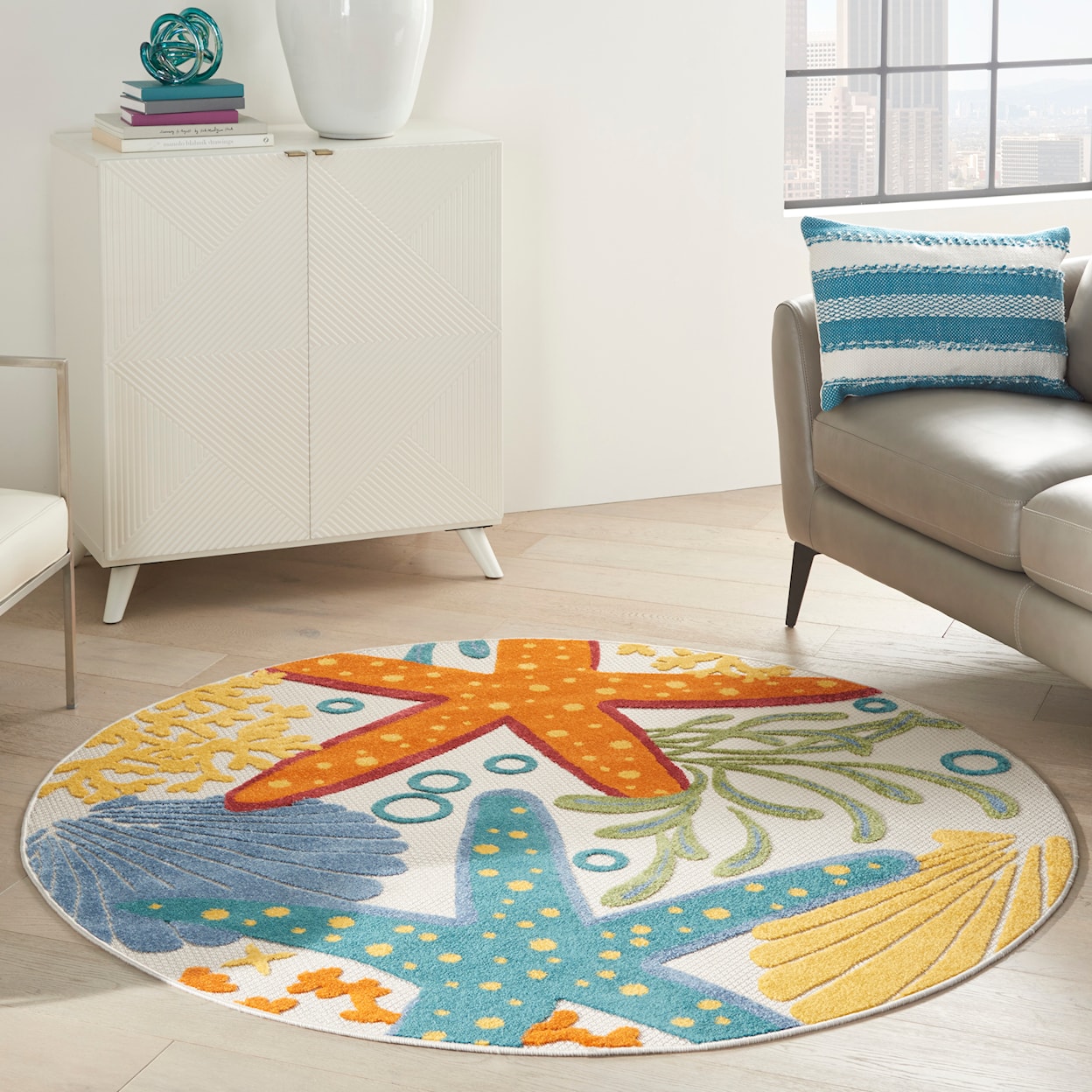 Nourison Aloha 4' Round  Rug