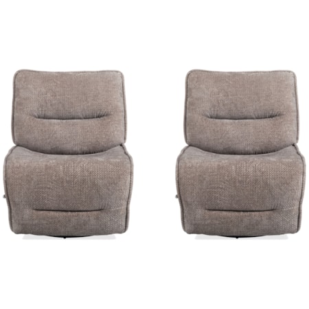 Armless Swivel Glider Recliner (Set of 2)