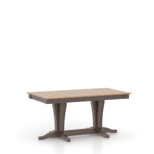 Traditional Customizable Two-Tone Rectangular Table with Pedestal