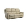 Flexsteel Aarons Power Headrest & Lumbar Reclining Sofa