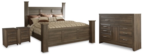 California King Poster Bed, Dresser And 2 Nightstands