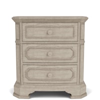 Transitional 3-Drawer Nightstand with Dual USB Ports