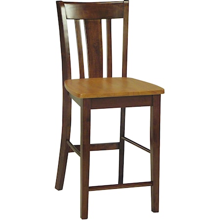 Transitional San Remo Stool in Cinnamon/Espresso