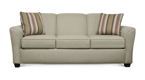 Transitional Sofa with Flared Half-Moon Arms