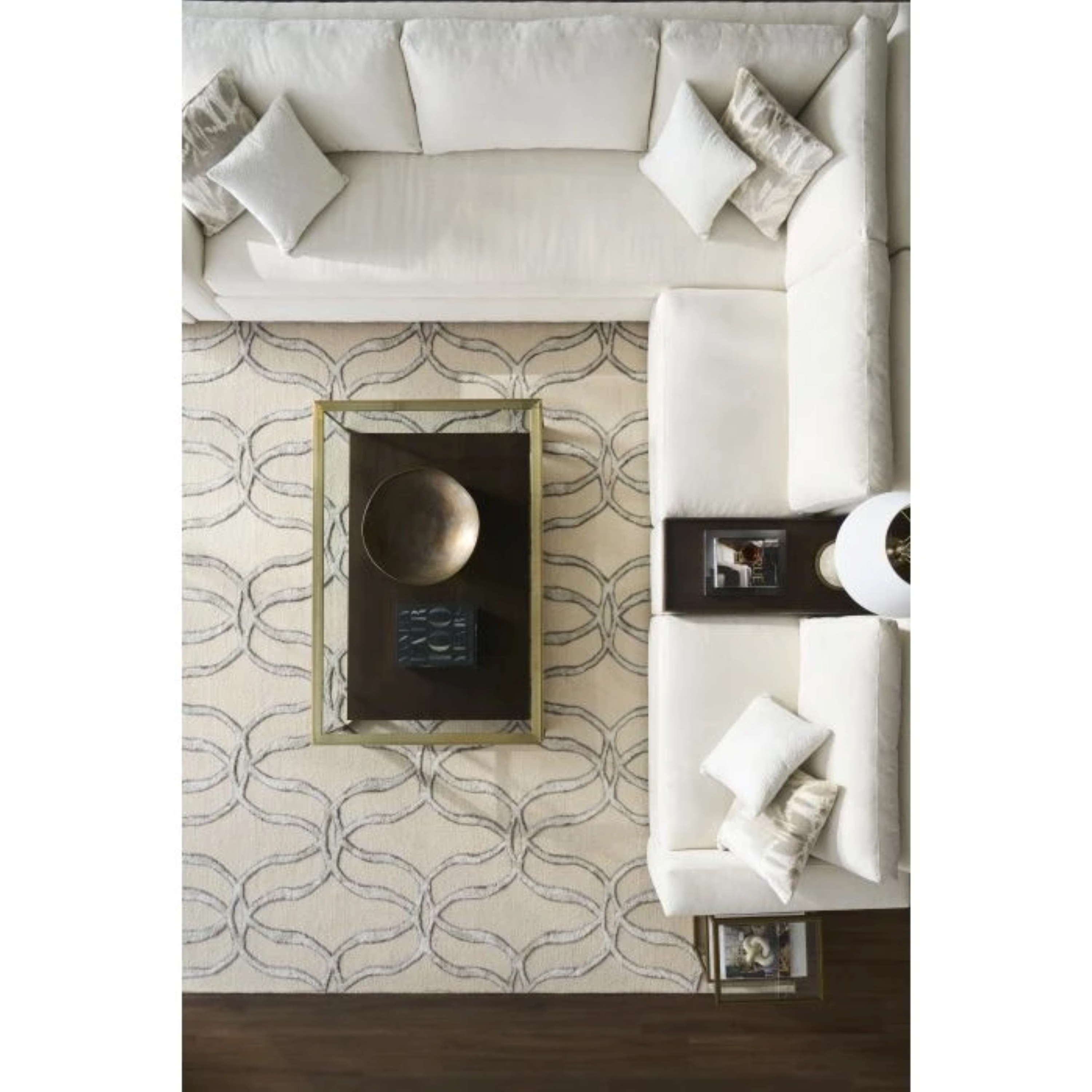 4-Piece Sectional with Tray Top Ottoman