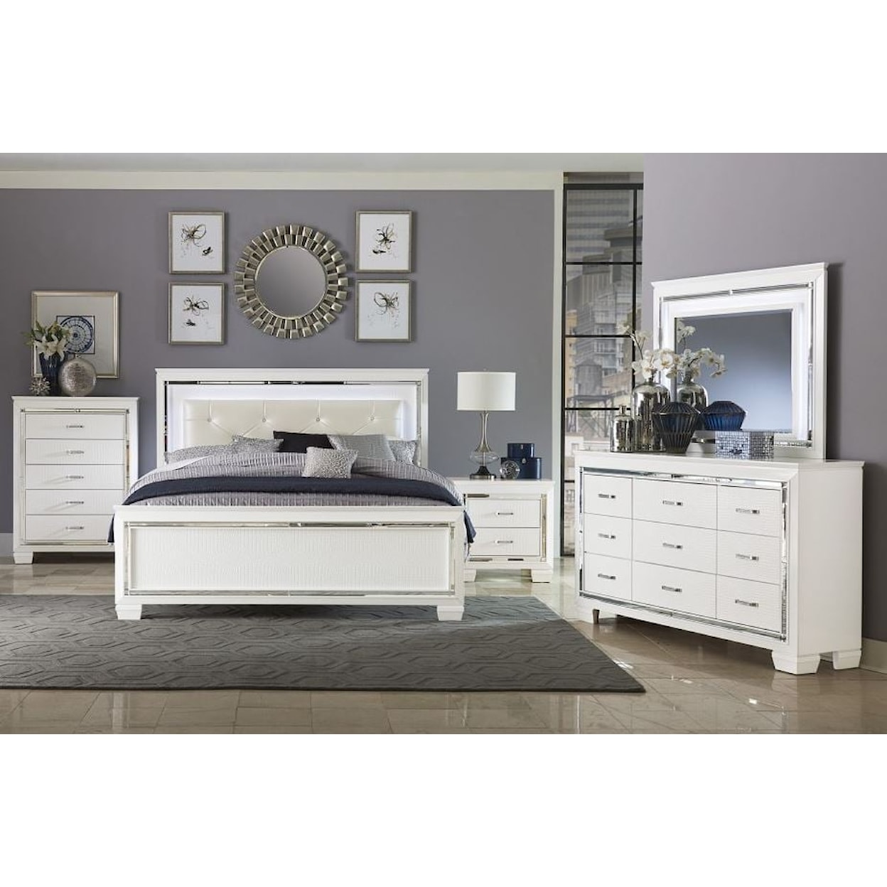 Homelegance Furniture Allura 5-Piece King Bedroom Group
