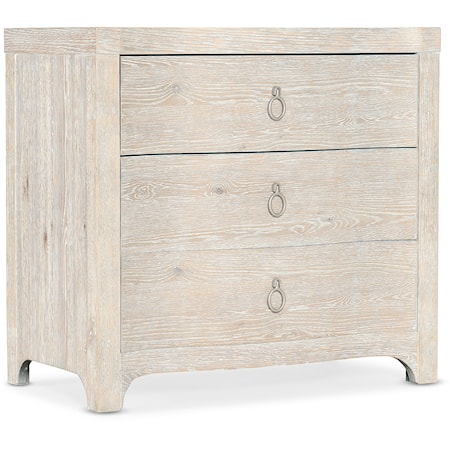 Casual 3-Drawer Nightstand with USB Ports