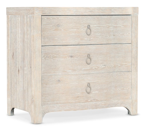Casual 3-Drawer Nightstand with USB Ports