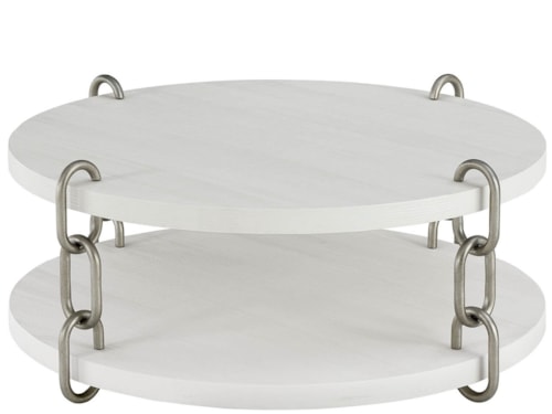 Coastal Cocktail Table with Lower Shelf
