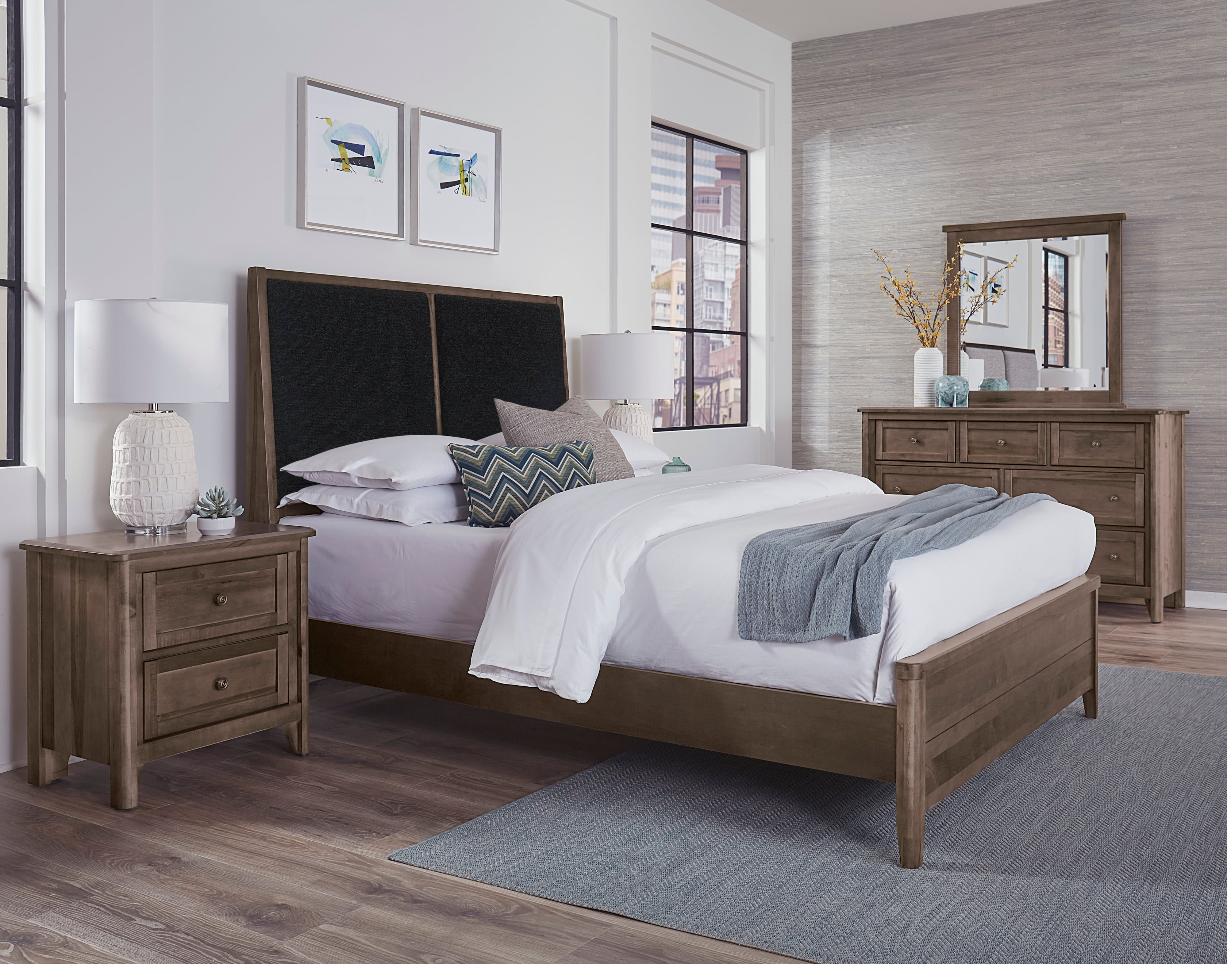 Queen Upholstered Panel Bed