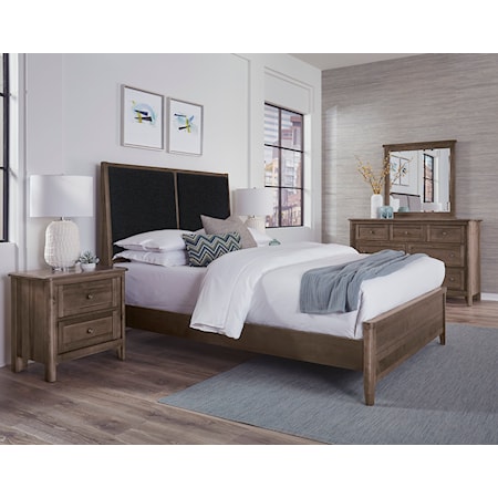 King Upholstered Panel Bed