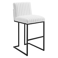 Channel Tufted Fabric Bar Stool