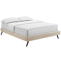 Queen Fabric Bed Frame with Round Splayed Legs