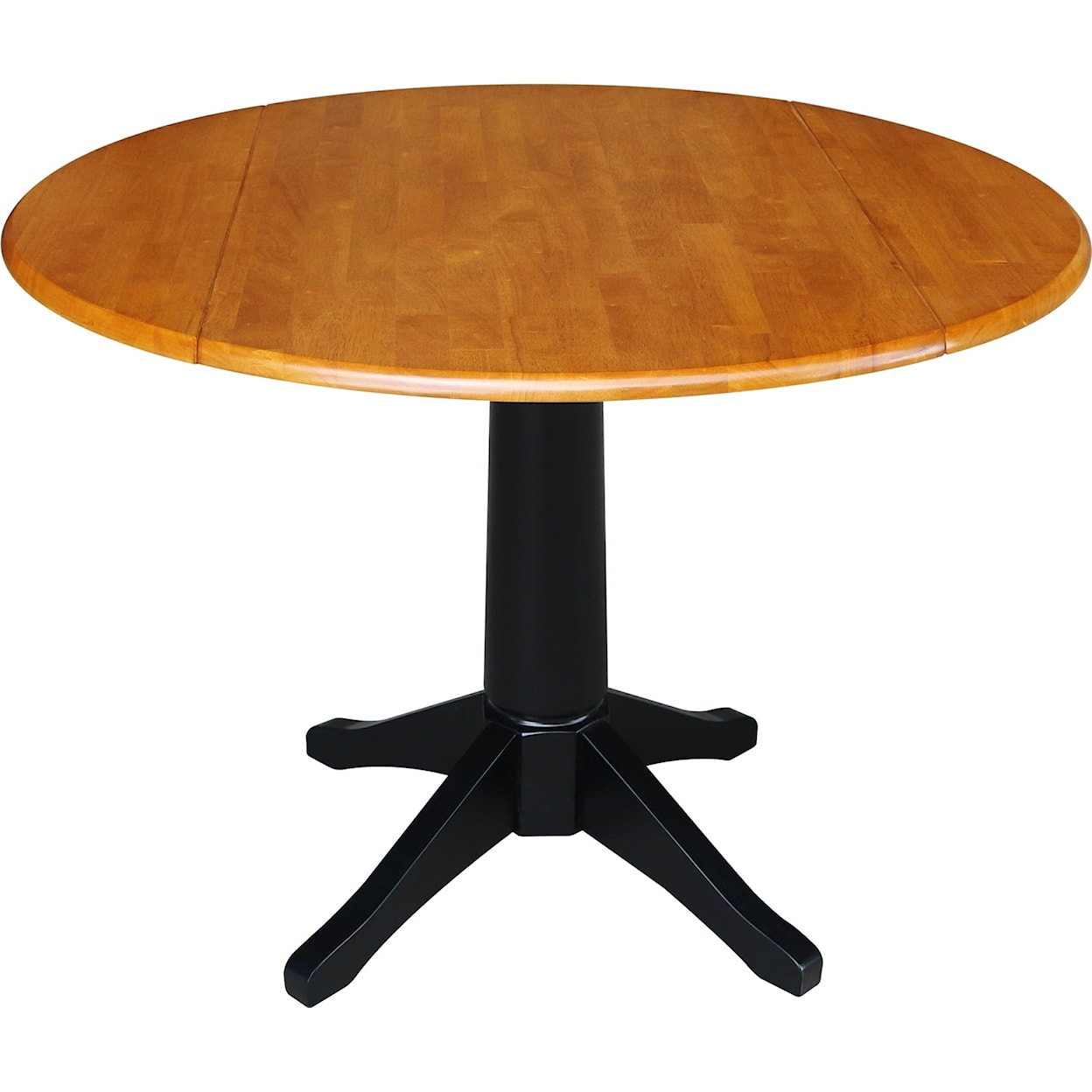 John Thomas Dining Essentials Pedestal Table in Cherry / Black