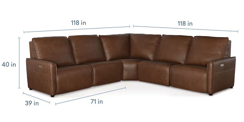 Bassett Everett Everett Leather Reclining Sectional