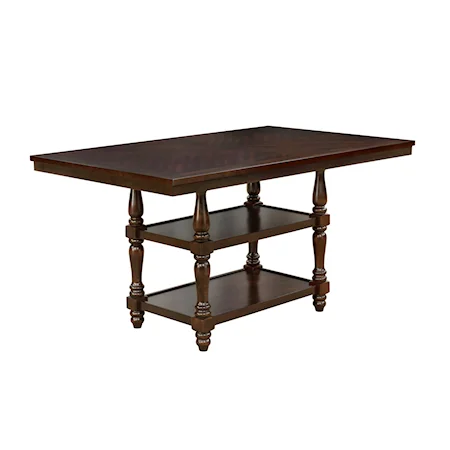 Transitional Counter Height Dining Table with Turned Legs