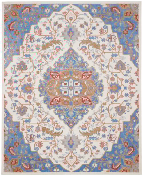9' x 12' Ivory Blue Rectangle Rug