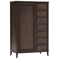 Transitional 7-Drawer Bedroom Chest with a Gentlemen's Door