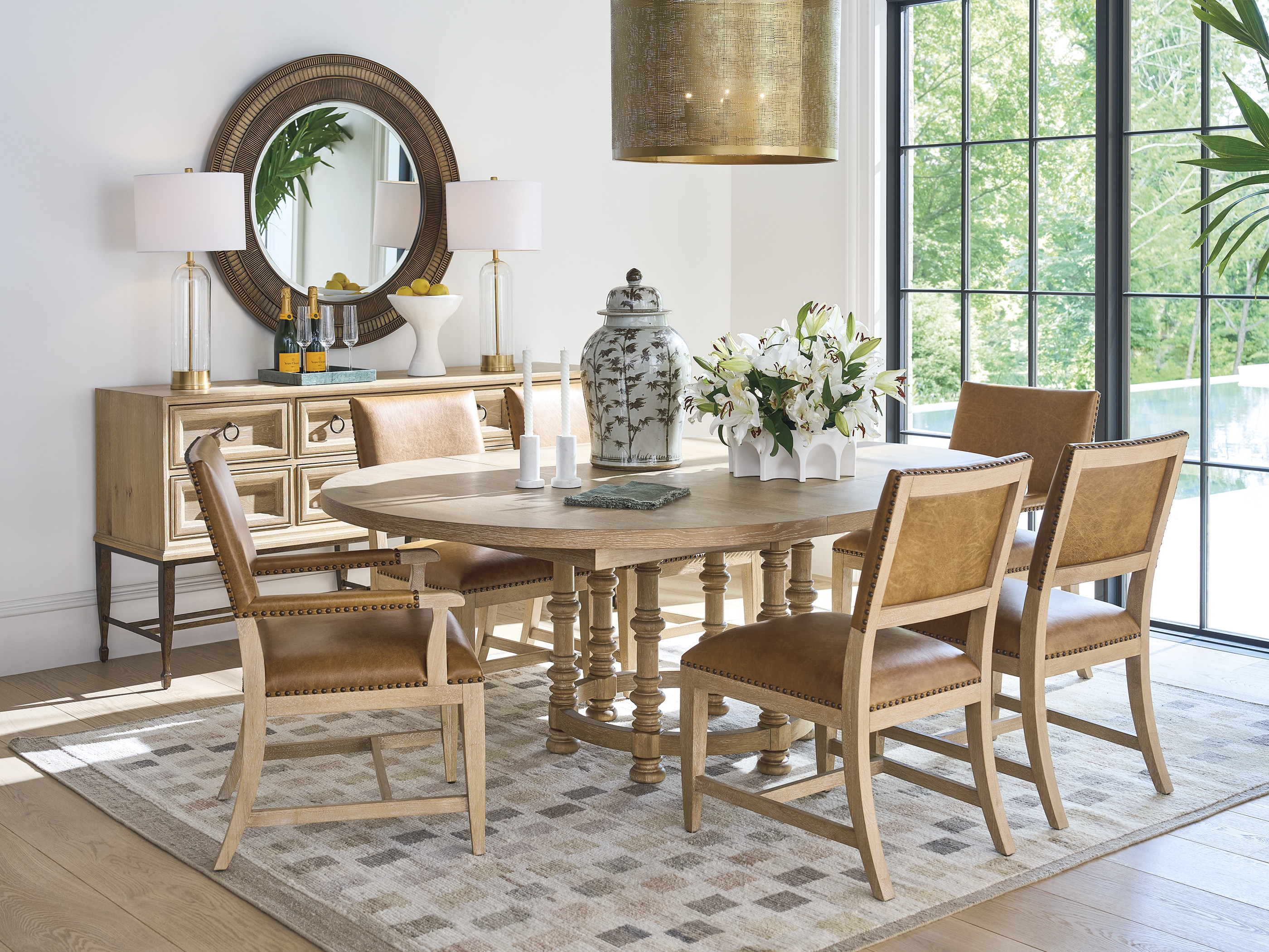 7-Piece Dining Set with Round/Oval Table