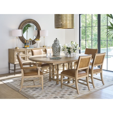7-Piece Dining Set with Round/Oval Table
