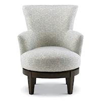 Justine Swivel Chair with Chic, Flared Arms