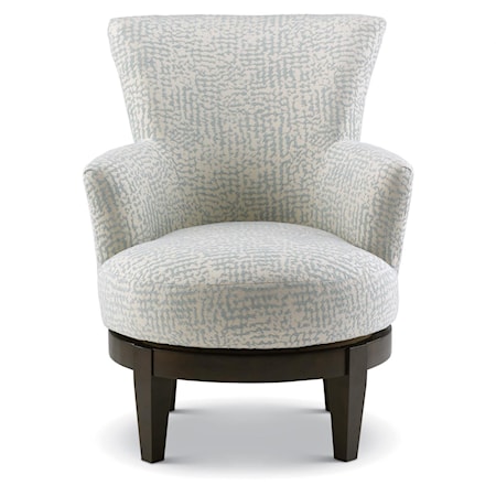 Justine Swivel Chair with Chic, Flared Arms