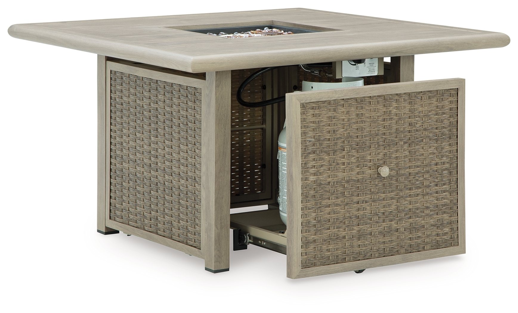 Signature Design by Ashley Cliff Trails Square Fire Pit Table