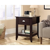 Transitional One-Drawer Side Table with Lower Shelf Storage