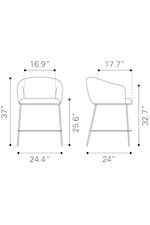 Zuo Essen Collection Contemporary Barstool