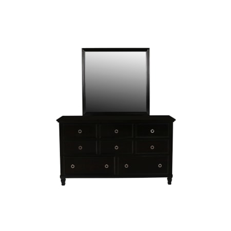 Dresser and Mirror Set