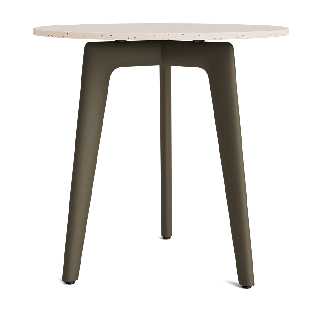 20" Round Stone-Top End Table